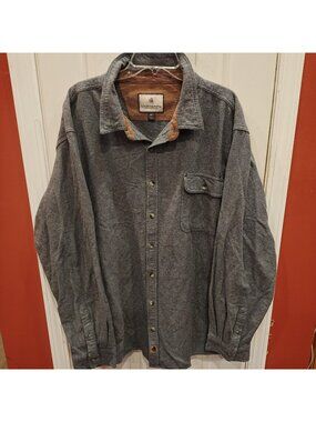 Legendary Whitetails Shirt Mens 3XLT Gray Flannel Button Up Long Sleeve Tall